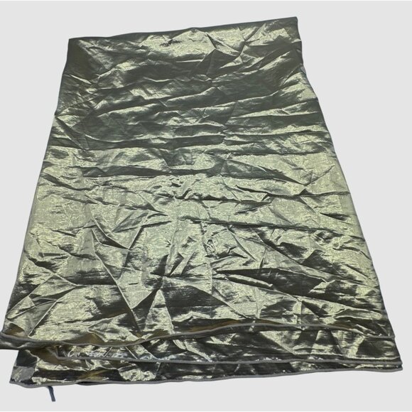 solid Gold Sheer Christmas holiday tablecloth decor tree shirt 62x100" poly READ - Picture 1 of 6